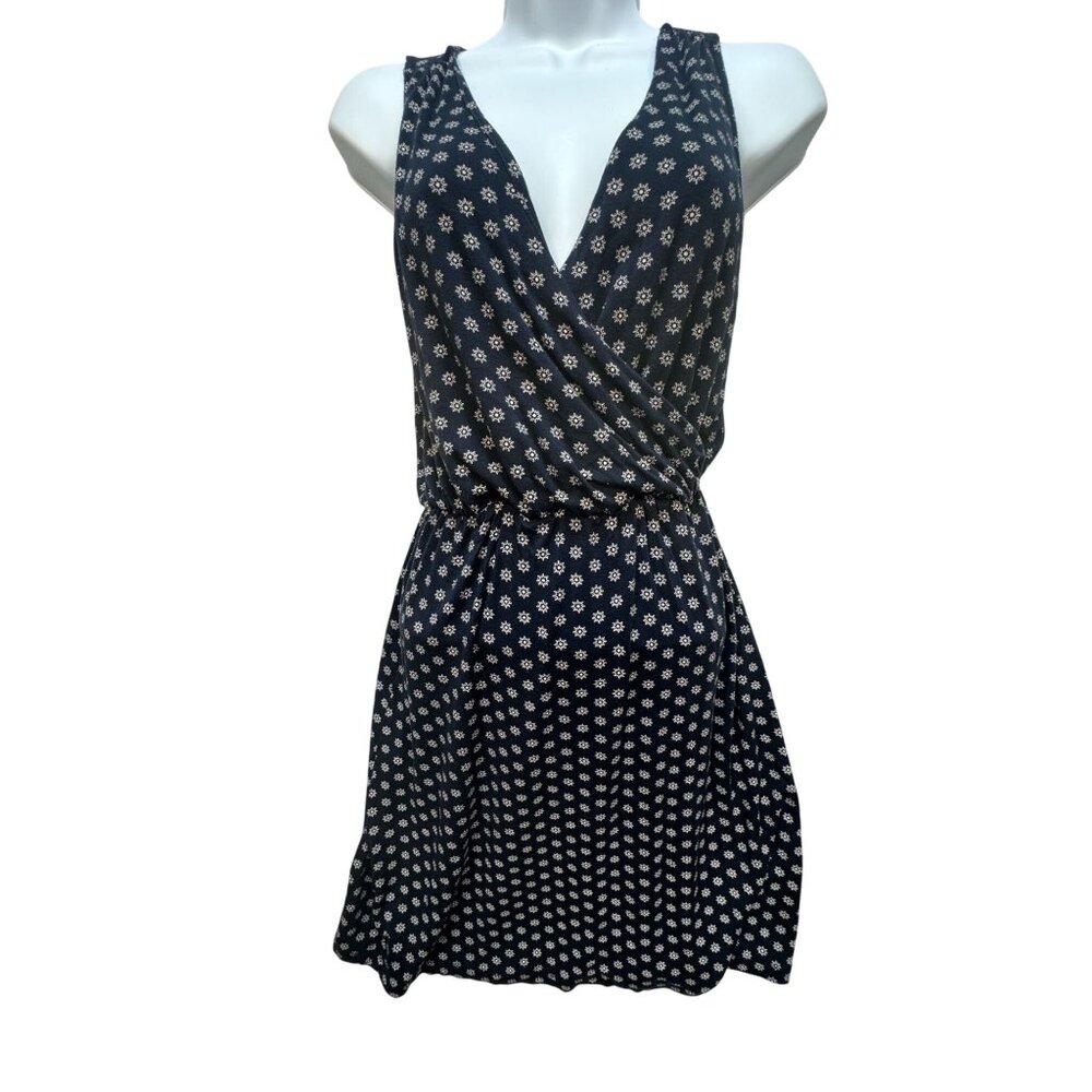 Old Navy Womens Cross Front Dress Sz XS Navy Floral Sleeveless Casual Summer